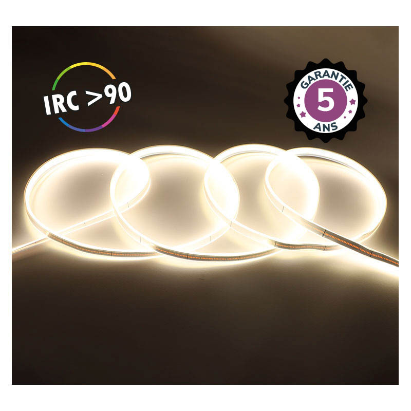 LED-STRIP-COB-6000K-5m-320 LED/m-9W/m-IP65-24V- 5 YEAR WARRANTY
