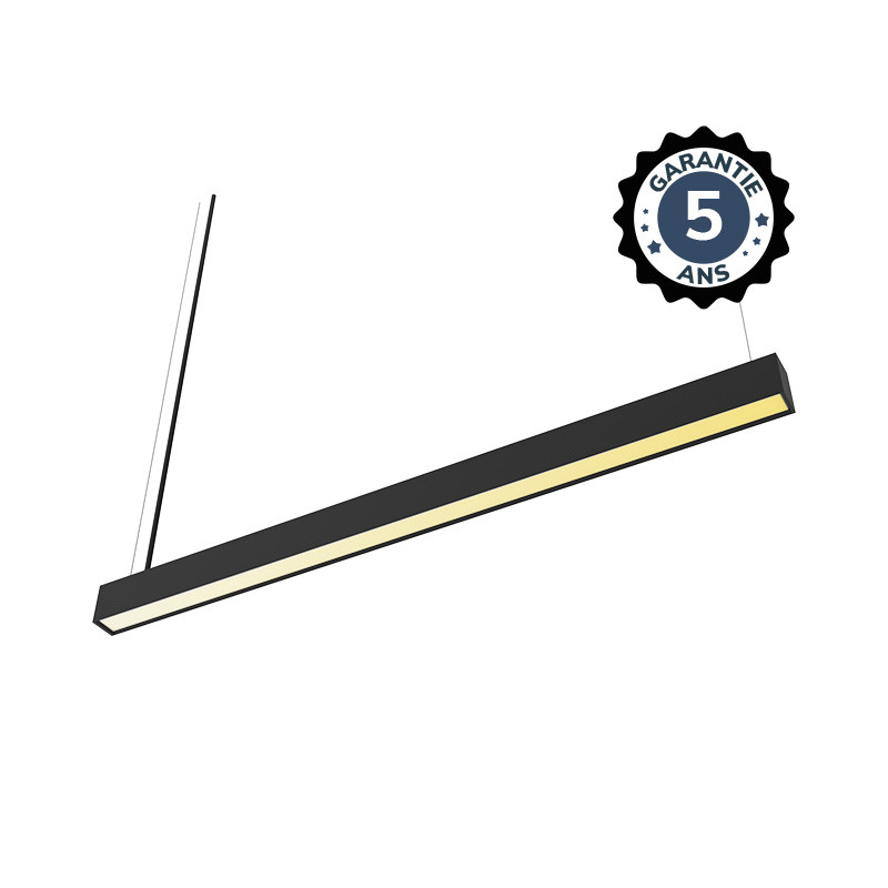 Linéaire LED prismatique Noir 2 CCT 40W Dimmable DALI 2 - 1500 mm - Garantie 5 ans