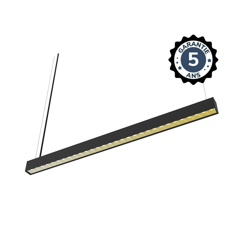 Linéaire LED réflecteur Noir 2 CCT 24W Dimmable DALI 2 - 1200 mm - Proline - Garantie 5 ans