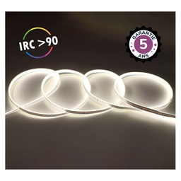[100520] Bandeau LED COB 4000K 5 m 320 LED/m 9W/m IP65 - 24V - Garantie 5 ans