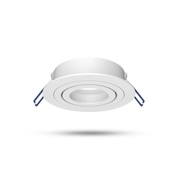 [77141] SUPPORT SPOT ROND KANTELBAAR/DRAAIBAAR WIT Ø92 mm