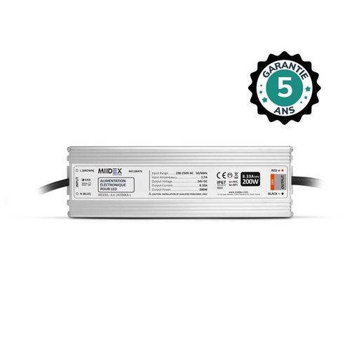 [100476] ALIMENTATION LED 200W - 24V DC