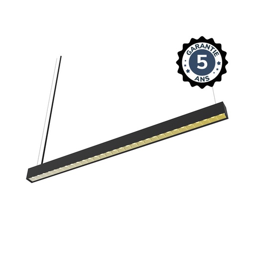 [100701] Linéaire LED réflecteur Noir 2 CCT 30W Dimmable DALI 2 - 1500 mm - Proline - Garantie 5 ans