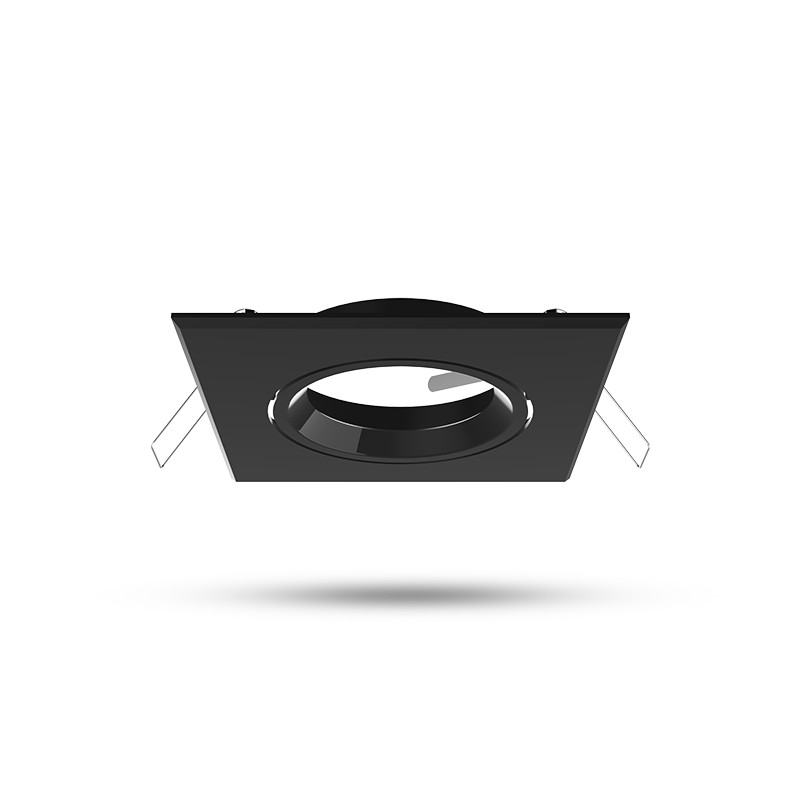 SUPPORT SPOT SQUARE ALU BLACK 82x82 mm