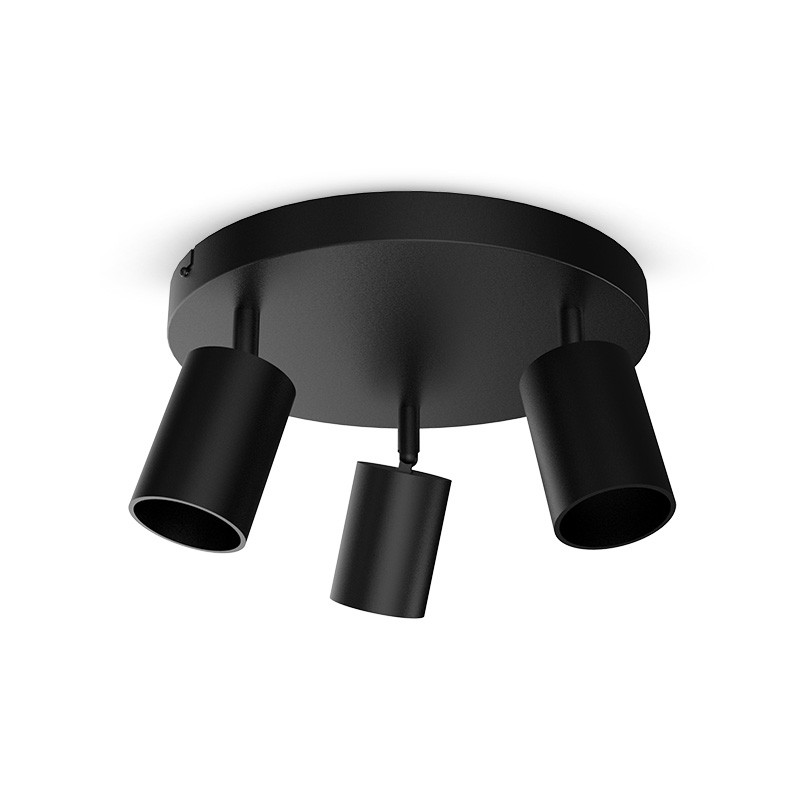 ARMATUUR PLAFOND ZWART 3 SPOTS GU10