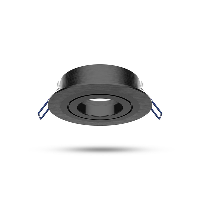 SUPPORT DE SPOT ROND INCLINABLE/ORIENTABLE NOIR Ø92 mm