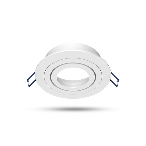 [77141] SUPPORT DE SPOT ROND INCLINABLE/ORIENTABLE BLANC Ø92 mm
