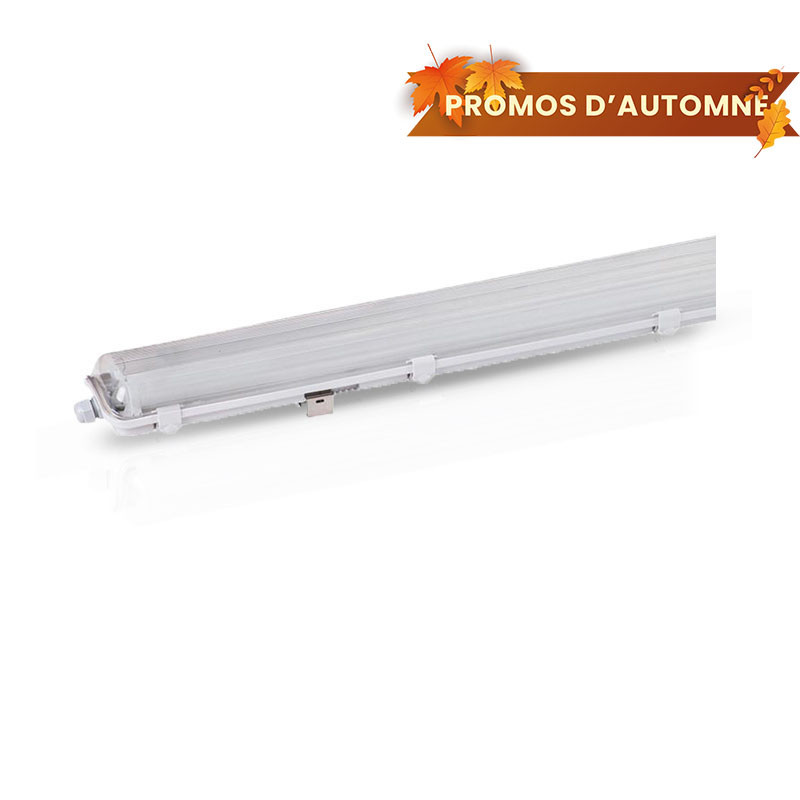 Waterdicht armatuur LED voor 2 Tubes T8 1200 mm Ph/neutre zelfde kant