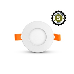 [100077] Plafonnier LED Blanc Ø90 3W 3000K GARANTIE 5 ANS