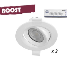 [100353] SPOT LED INCLINABLE SMD 5W 4000K DIMMABLE BLANC (Boîte de3 produits)