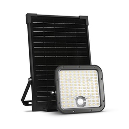 [100752] Projecteur LED Solaire Asymétrique avec Détecteur IR 30W 3000K IP65 + Télécommande